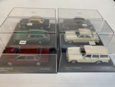 Six various model Volvos