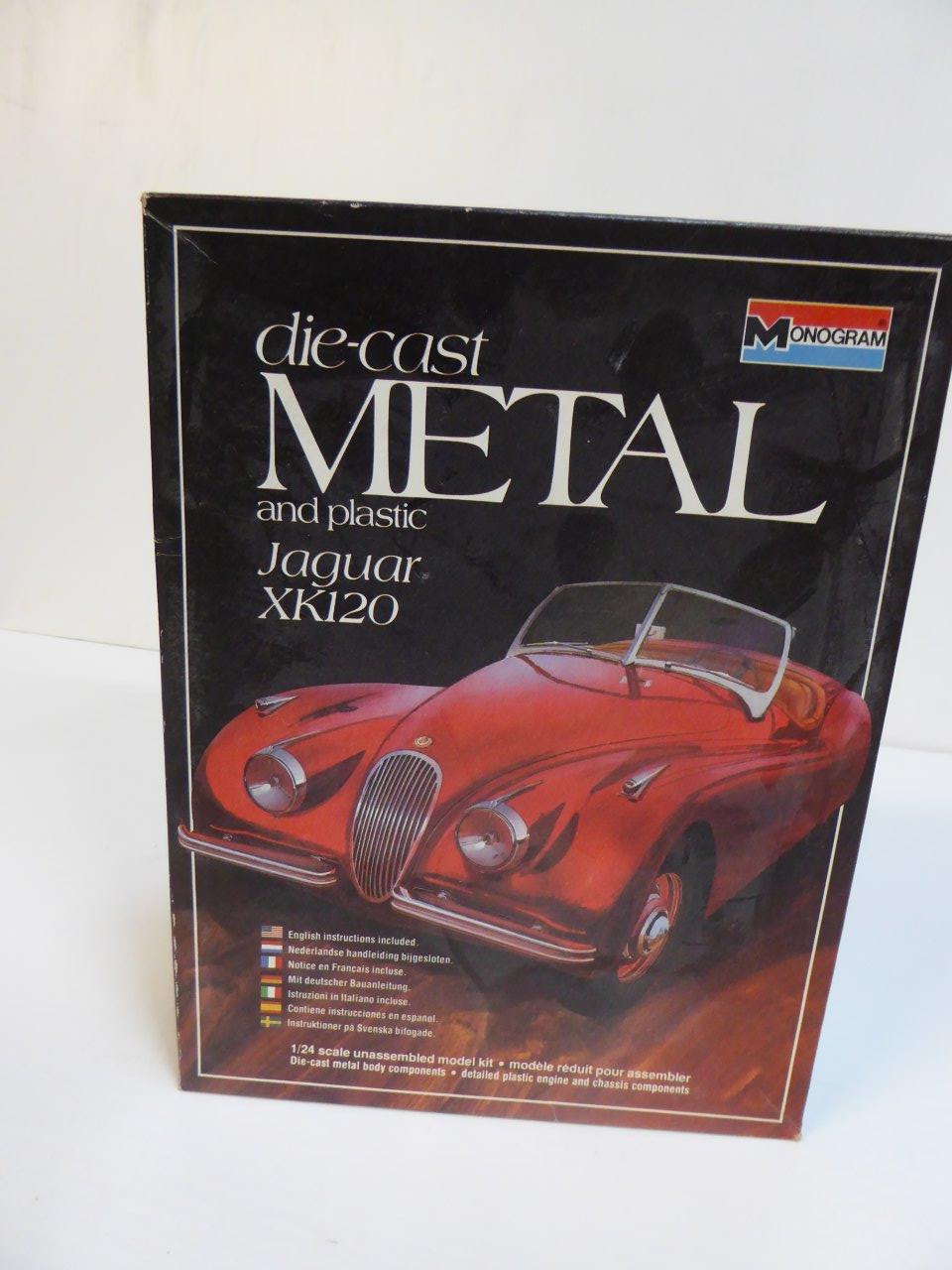 Die-cast metal and plastic Jaguar XK120