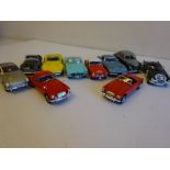 Ten assorted model cars