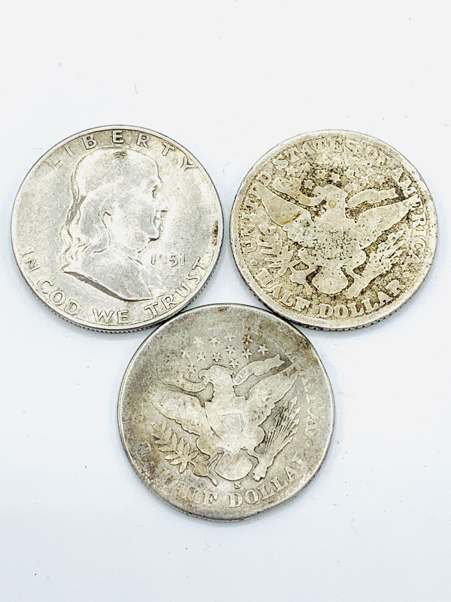 Three American silver half Dollar coins - Image 2 of 2