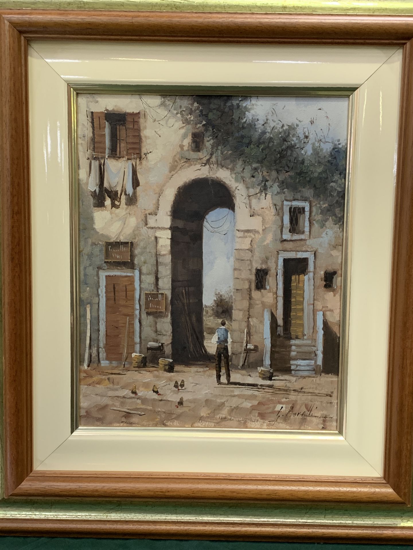 Two framed oils on canvas signed G Borelli - Image 3 of 4