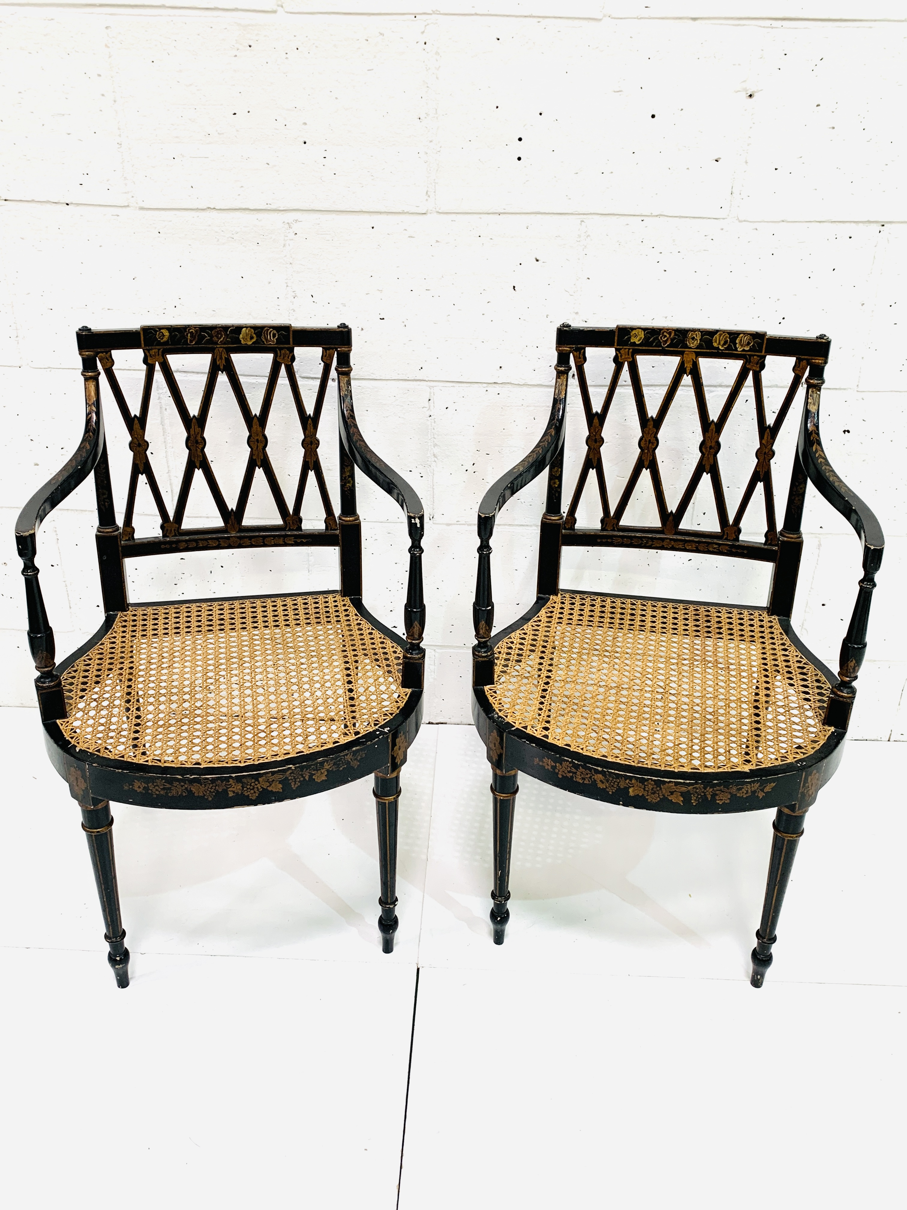 Two Regency style elbow chairs