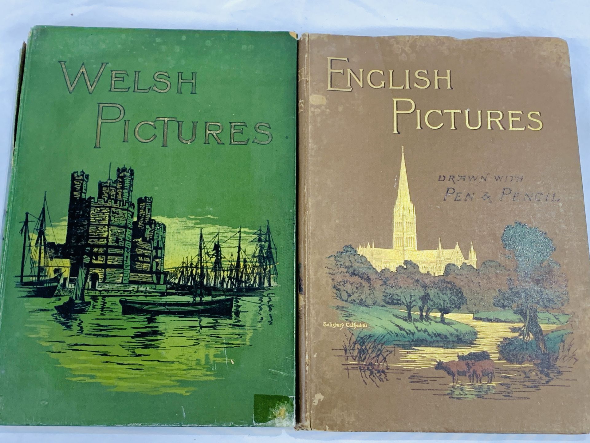 English Pictures and Welsh Pictures, 2 volumes circa 1890