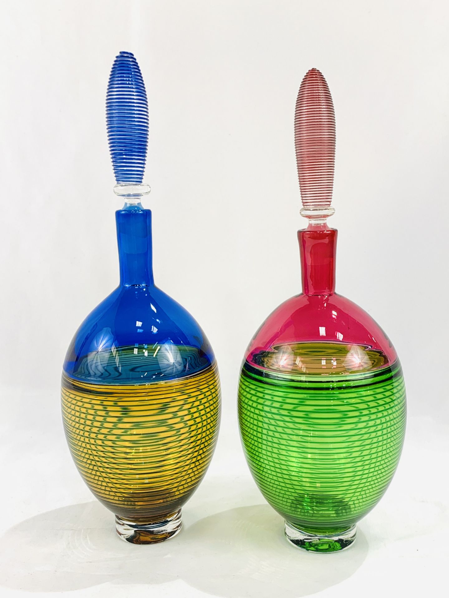 Two modern decorative coloured glass decanters - Image 2 of 4