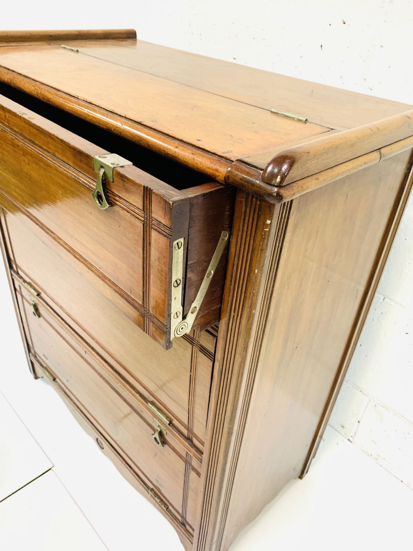 Late Victorian / Edwardian mahogany bureau - Image 8 of 8