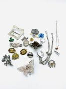 A quantity of silver and white metal jewellery