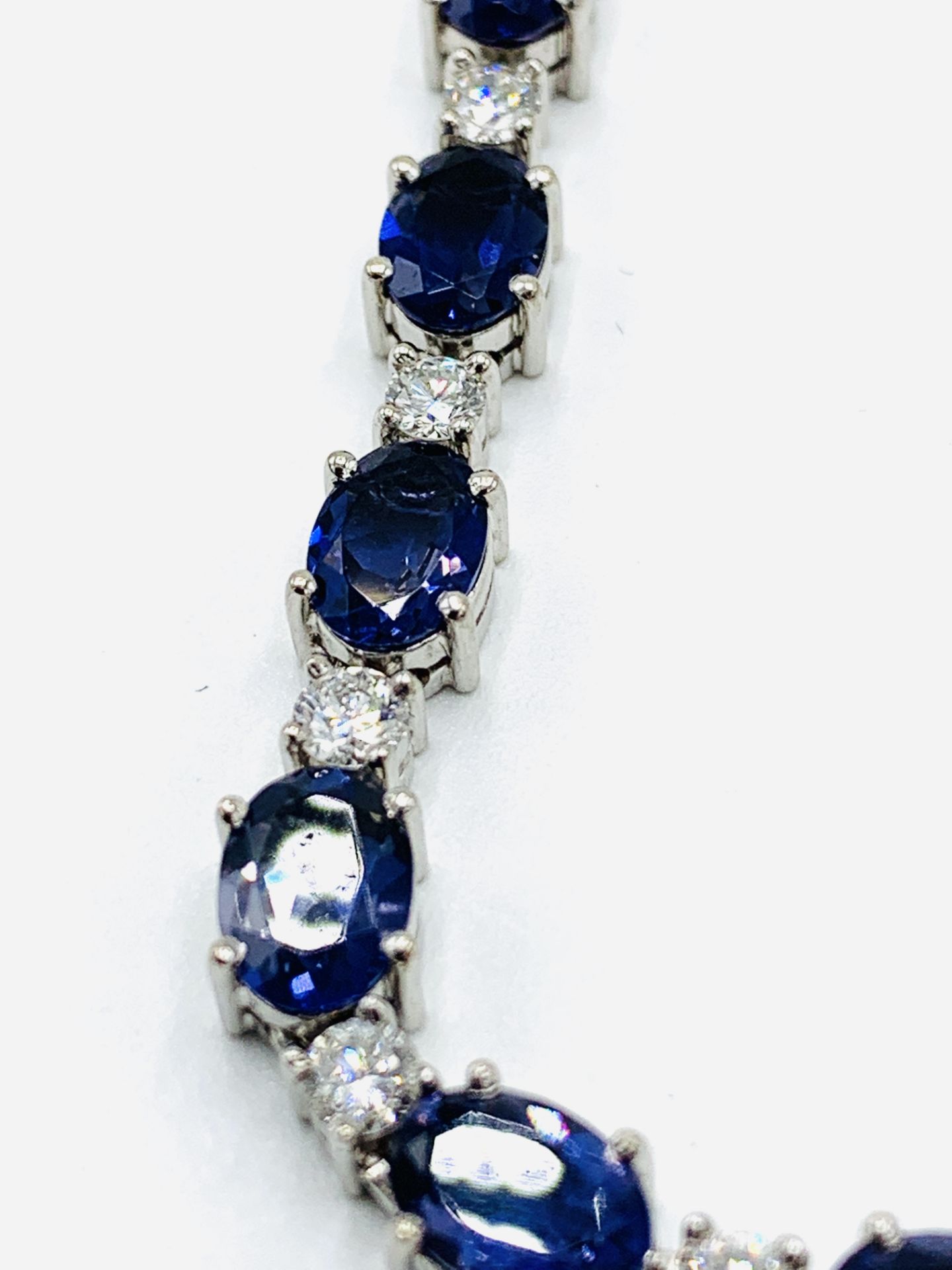 18ct white gold, iolite and diamond necklace - Image 3 of 6