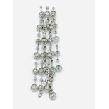 18ct white gold and diamond three row bracelet