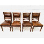 Four Edwardian mahogany dining chairs.