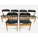 Six 1960's teak framed chairs