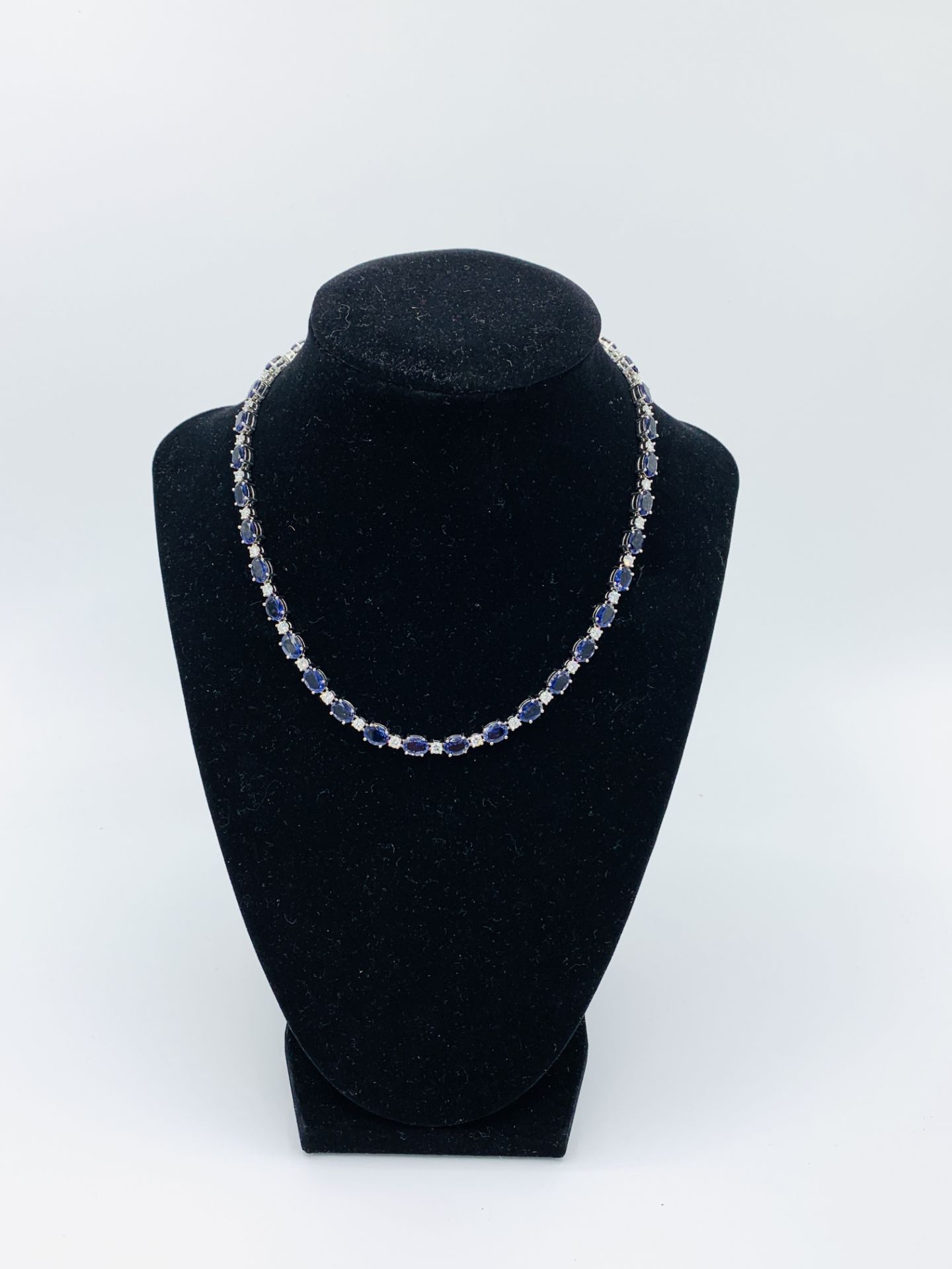 18ct white gold, iolite and diamond necklace - Image 2 of 6