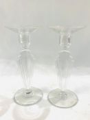 Pair of crystal glass Art Deco style candlesticks by Sevres