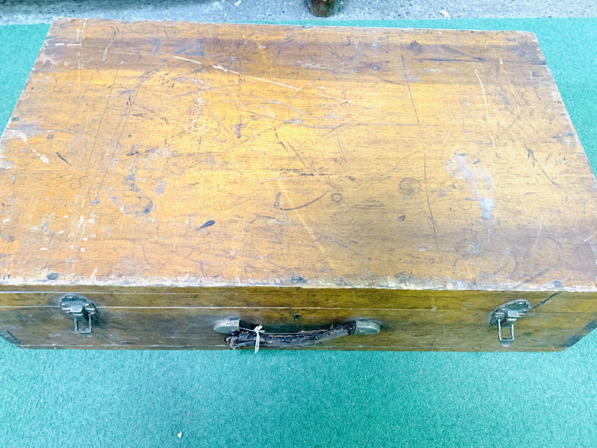 Original pine box containing balance scales to weigh to 56lbs by De Grave, London - Image 6 of 9