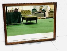 Large carved wood framed double bevelled edge wall mirror