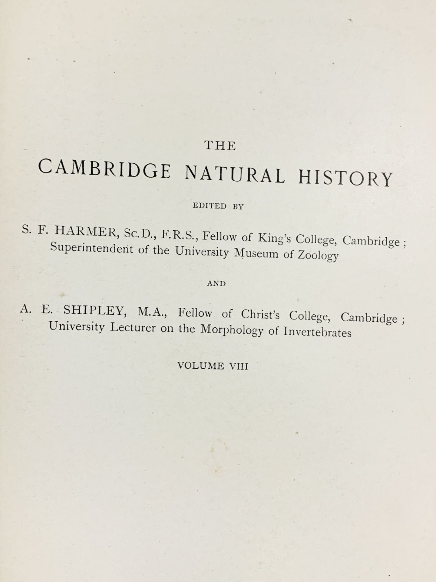 The Cambridge Natural History, 10 volume set published 1895-1913 - Image 2 of 4