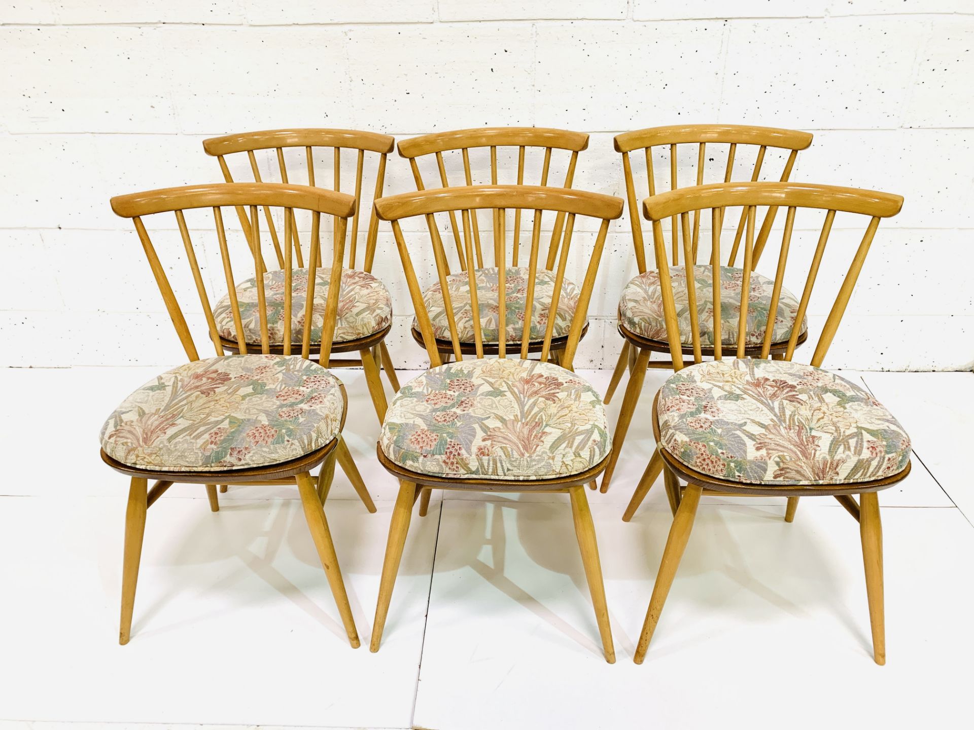 Six Ercol railback chairs