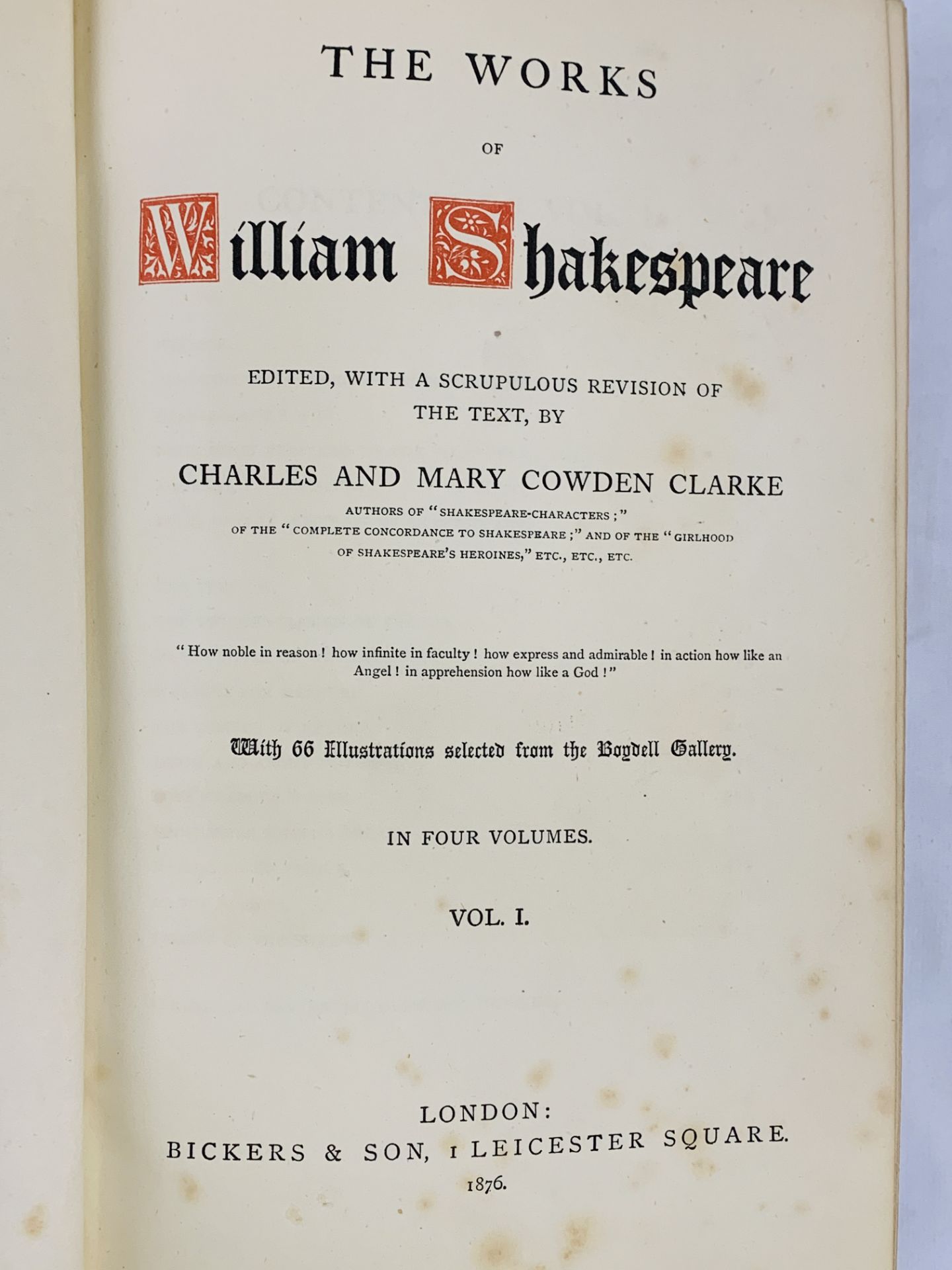 Shakespeare finely bound by Bickers in full green Morocco, 1876, volumes 1-4 - Image 2 of 4