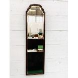 Mahogany framed bevelled edge wall mirror