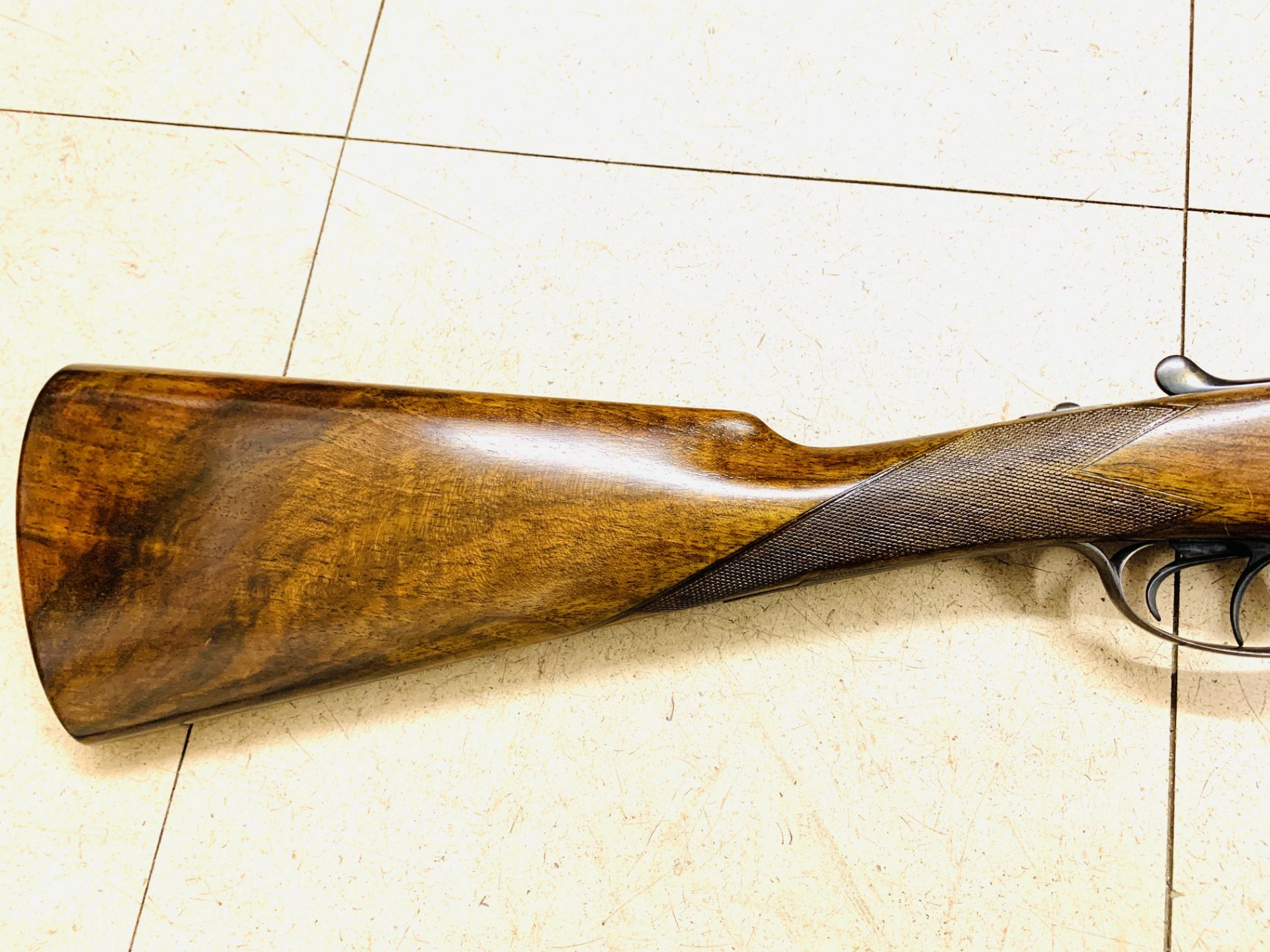 16 bore side by side double barrel shotgun, barrels stamped Gogswell & Harrison Ltd London. - Image 8 of 9