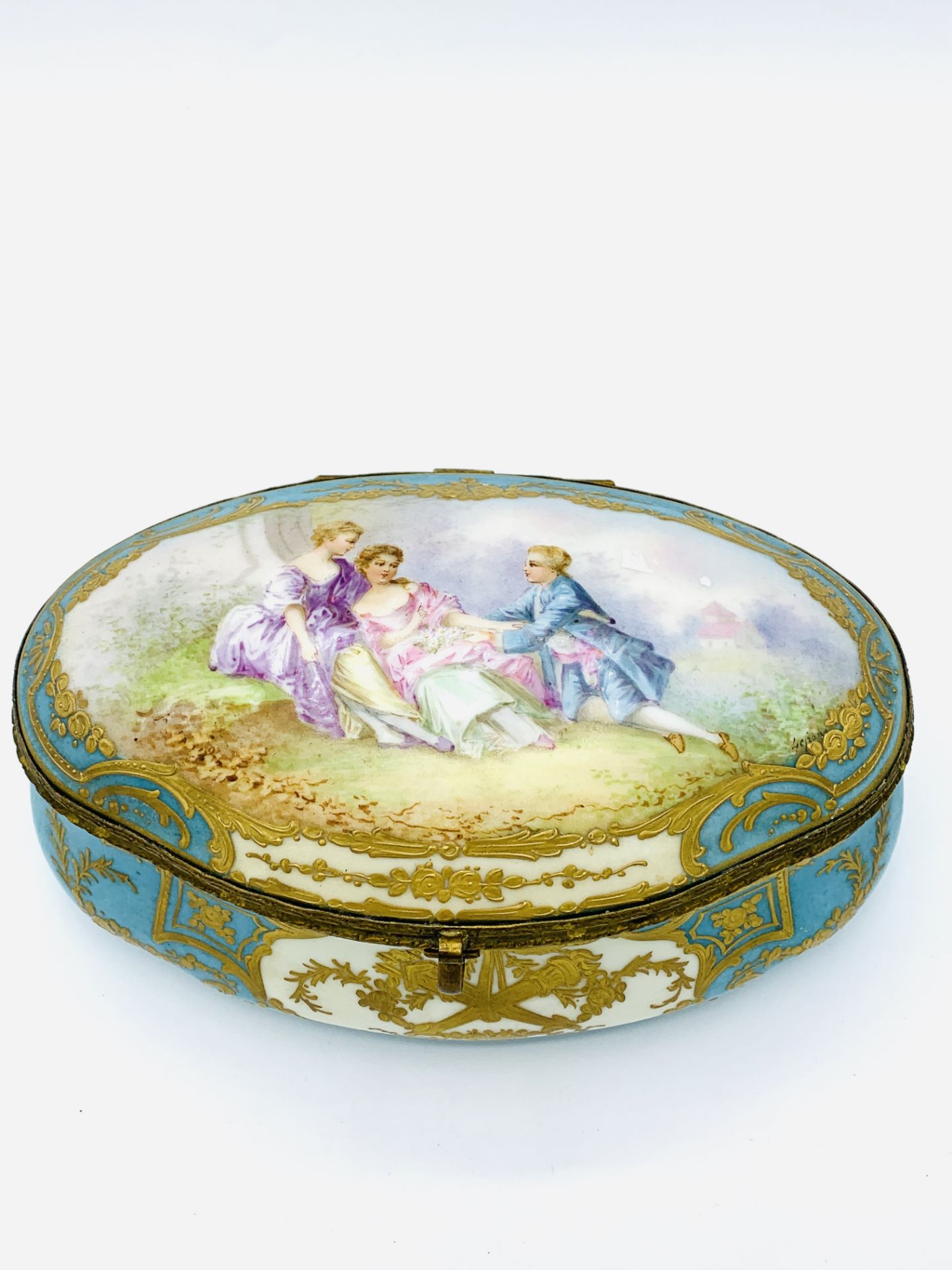 Strasbourg early 19th century porcelain trinket box - Image 2 of 5