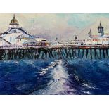 Clive Fredriksson, contemporary oil on canvas of Eastbourne Pier(?)
