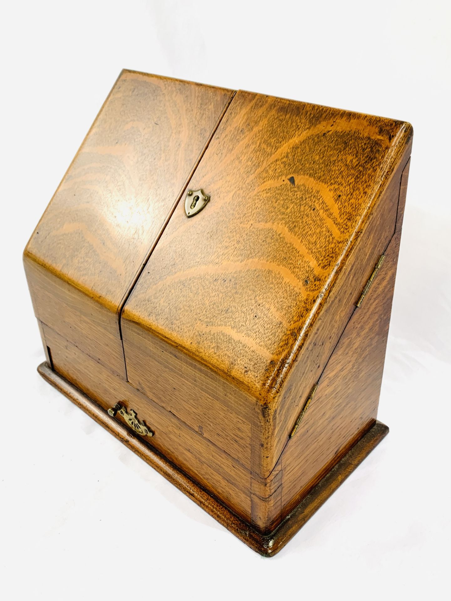 Oak stationery box - Image 2 of 3