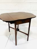 Inlaid mahogany shaped edge drop-side table