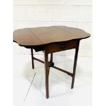 Inlaid mahogany shaped edge drop-side table