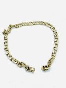 9ct gold flat chain bracelet