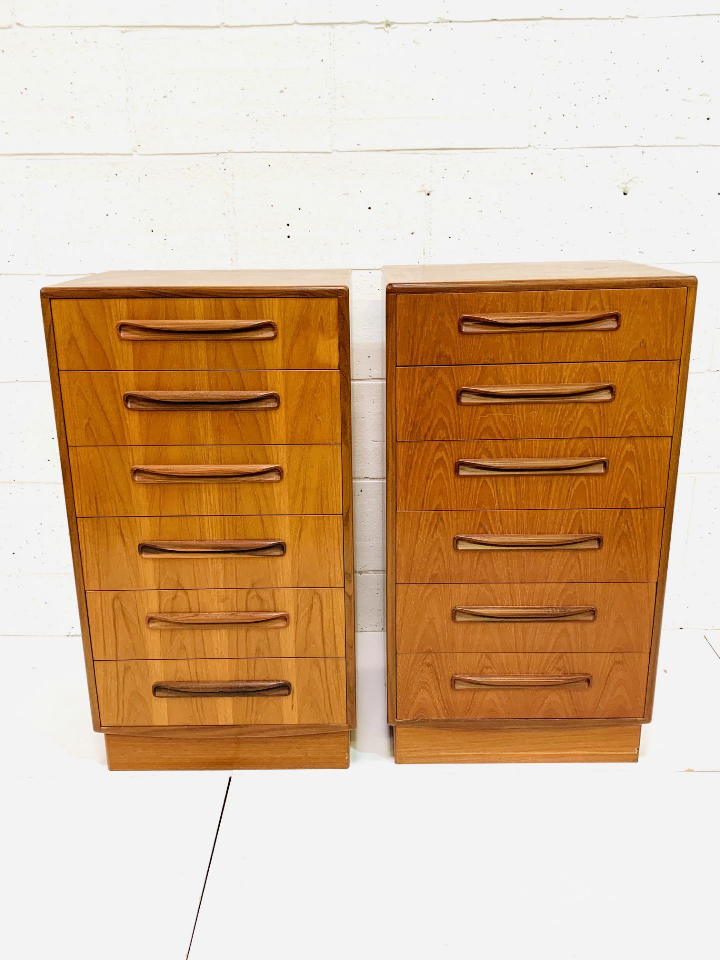 Two G-plan chests of six drawers