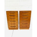 Two G-plan chests of six drawers