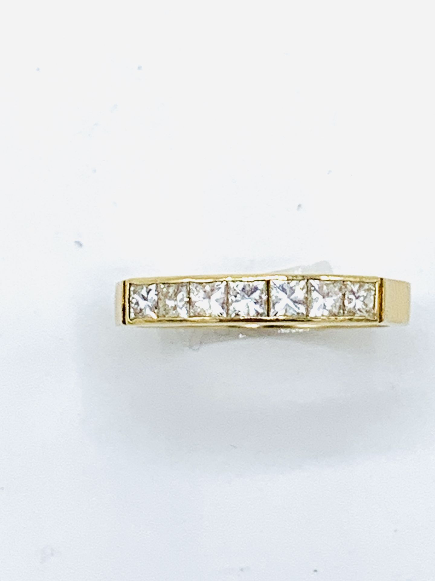 Gold and princess cut diamond half eternity ring - Image 4 of 4