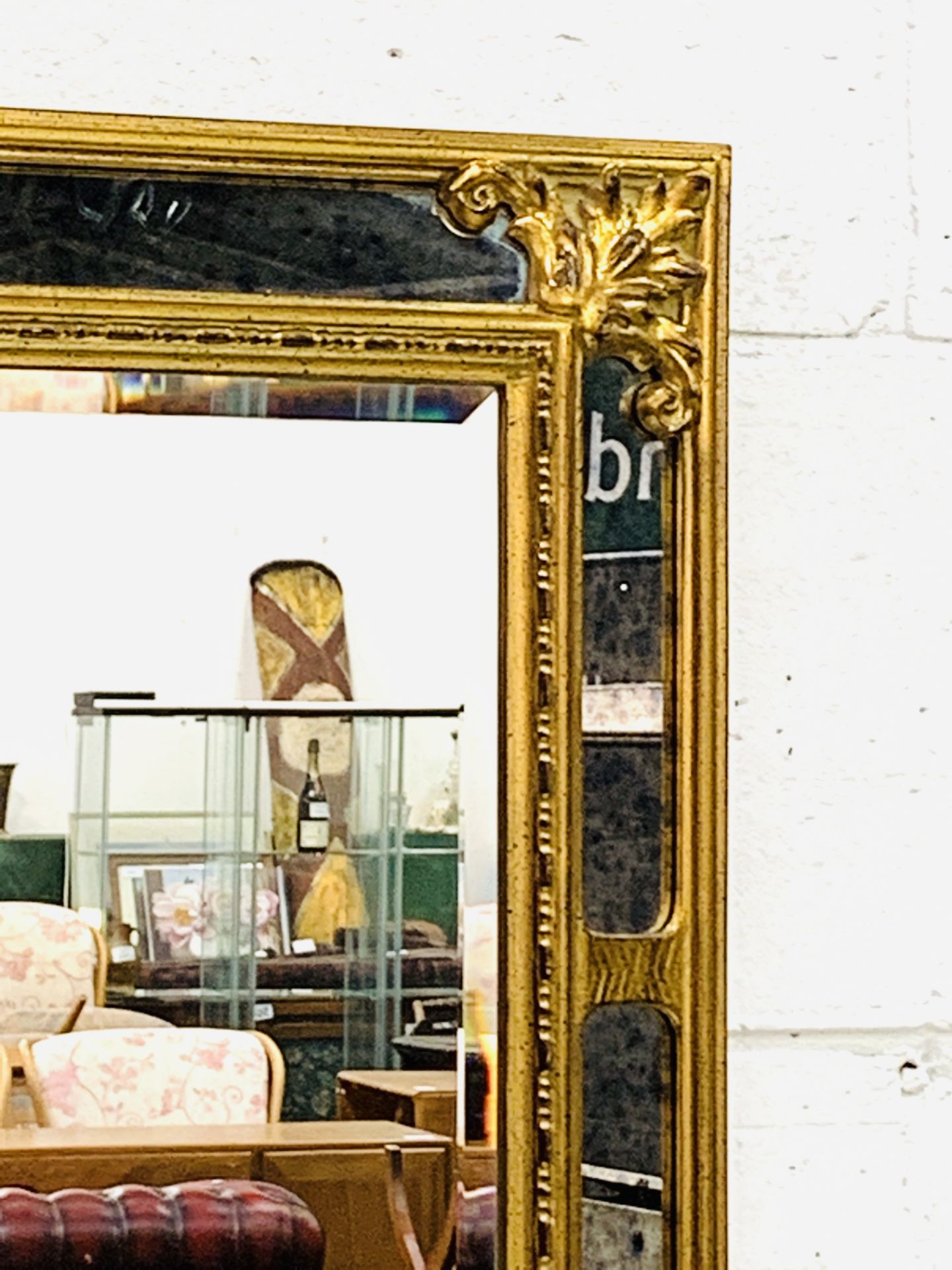 Gilt and mirror framed bevelled edge wall mirror - Image 4 of 4