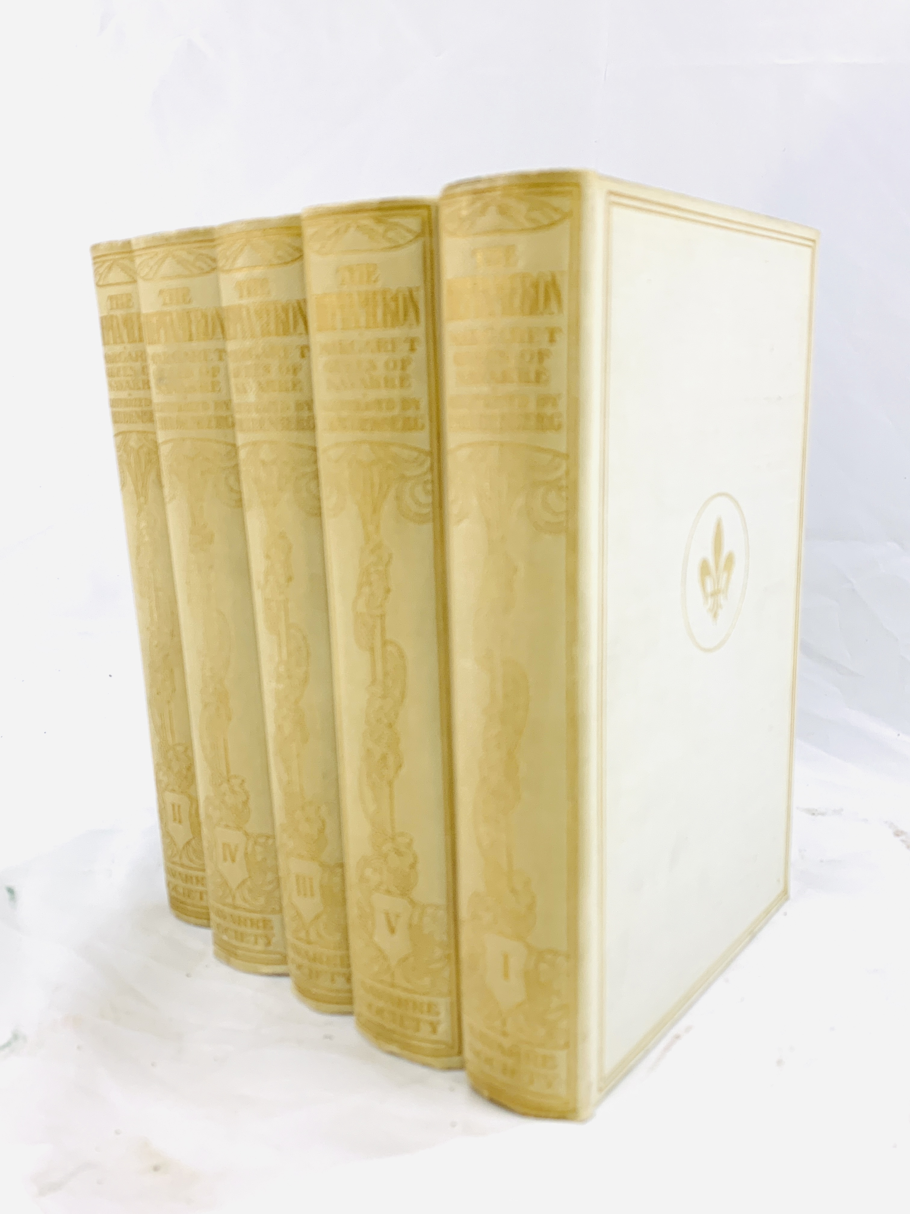 Five volumes of The Heptameron of the Tales of Margaret Queen of Navarre