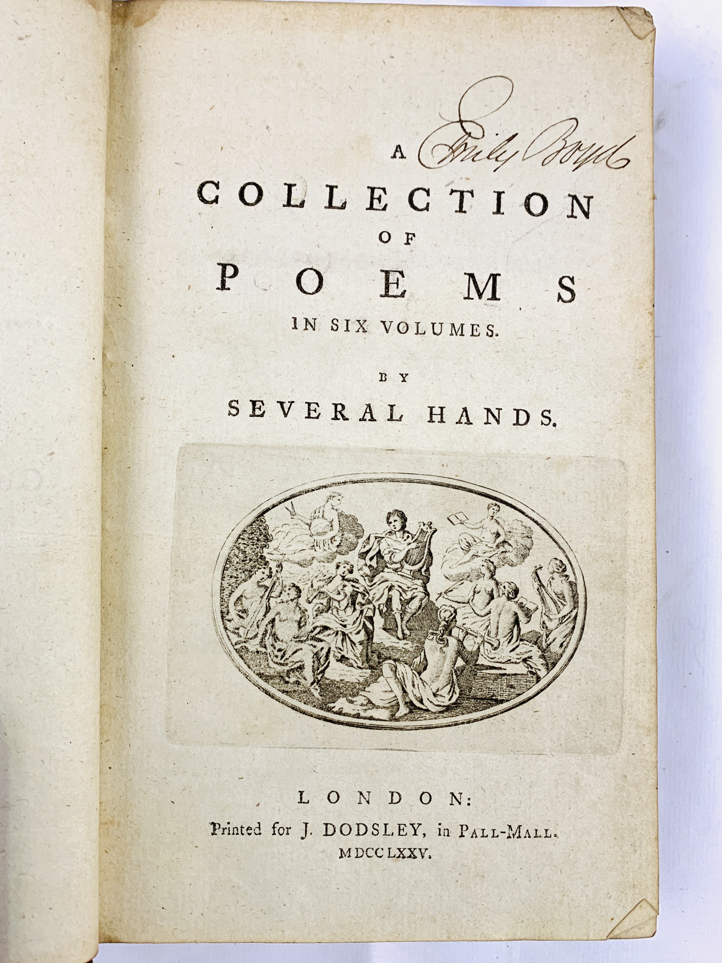 A collection of poems in six volumes by several hands, 1775, full contemporary calf leather - Image 2 of 4