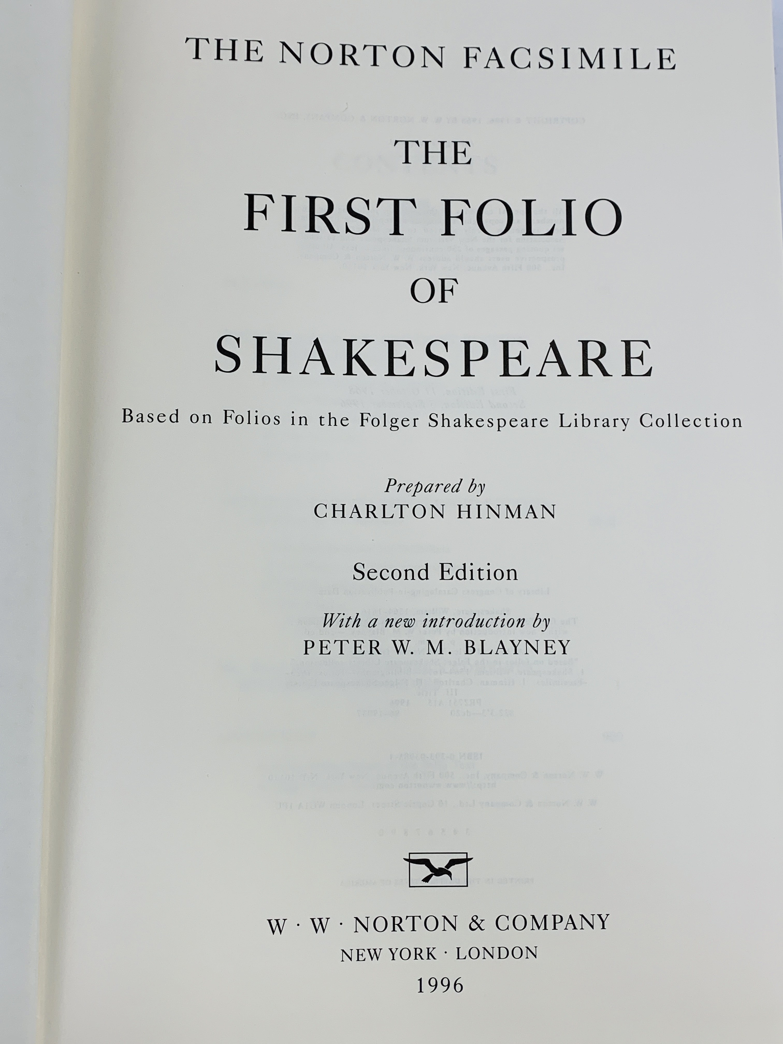 Norton facsimile first folio of Shakespeare, 1996, in slip - Image 3 of 4