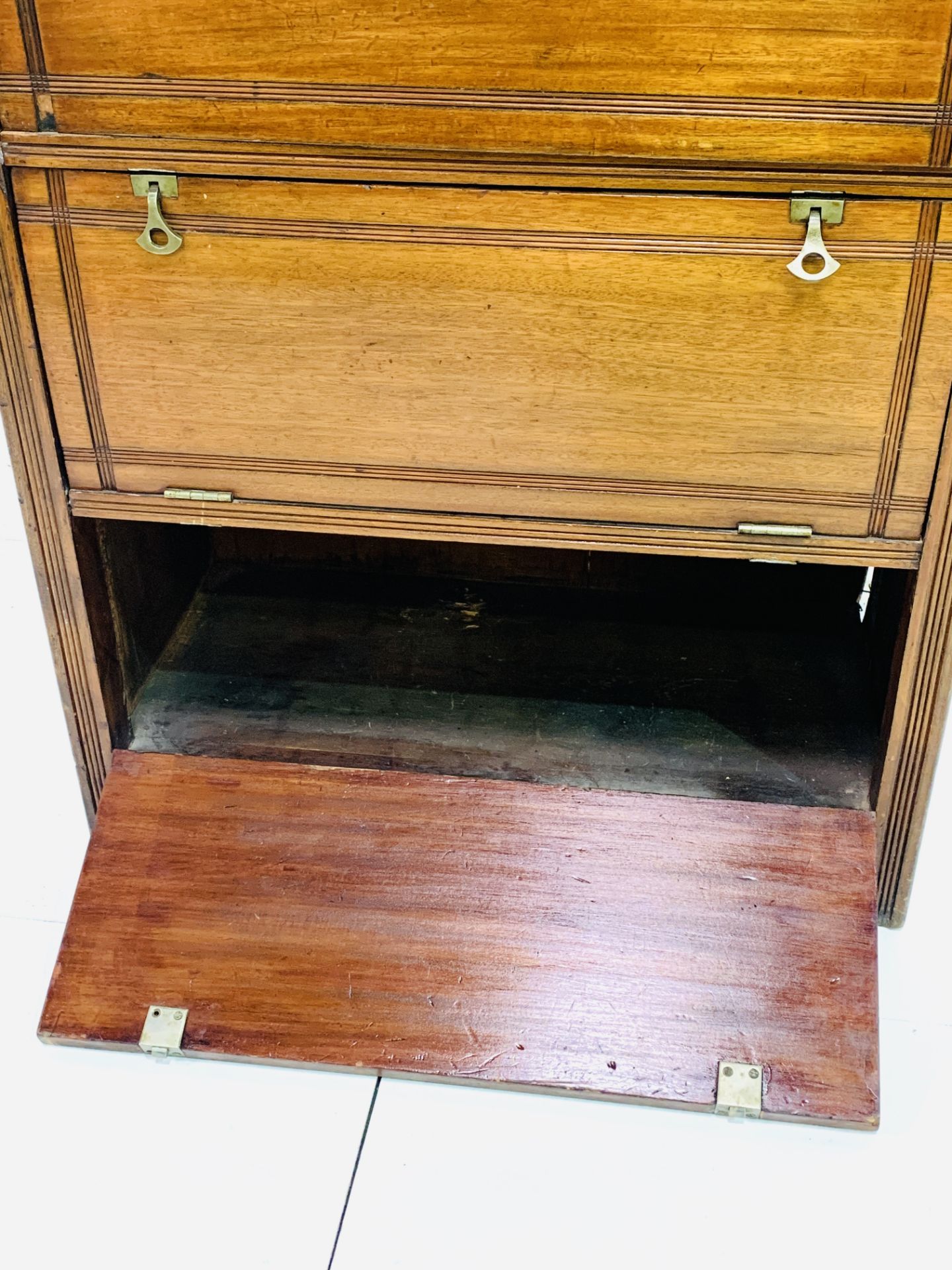 Late Victorian / Edwardian mahogany bureau - Image 6 of 8