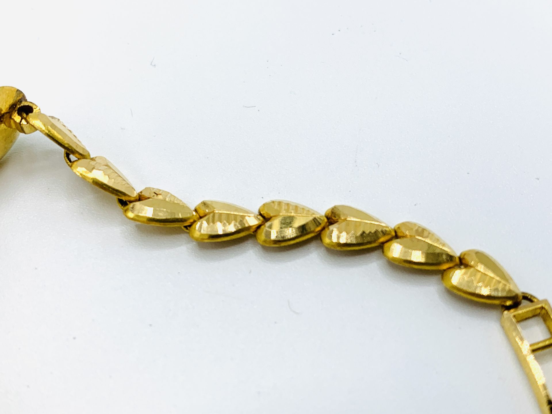 18ct gold nephrite-jade set bracelet - Image 6 of 6