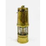 Brass and steel Howat's Patent Deflector Safety Lamp