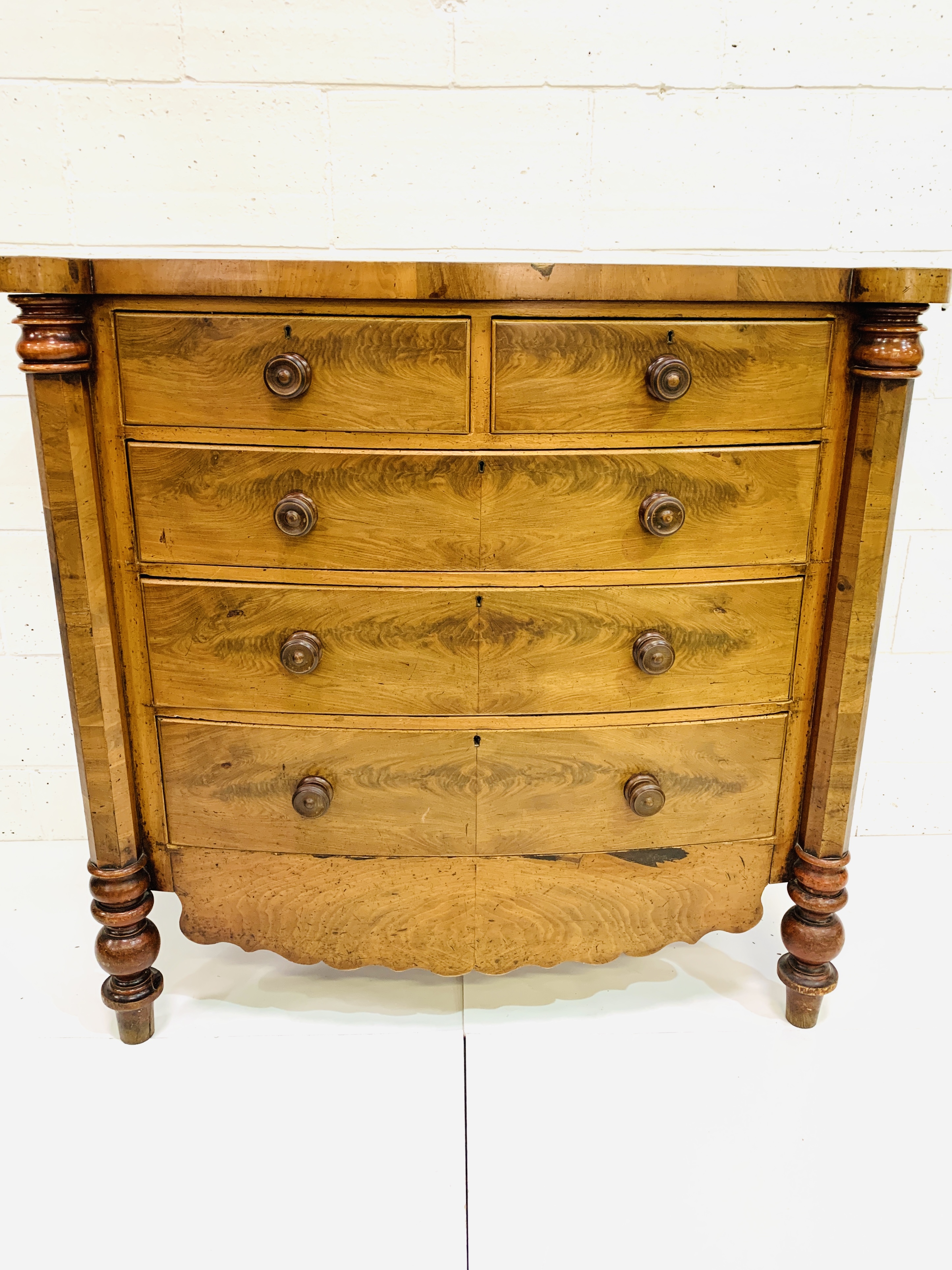 Victorian mahogany veneer Scotch chest of drawers - Image 8 of 8