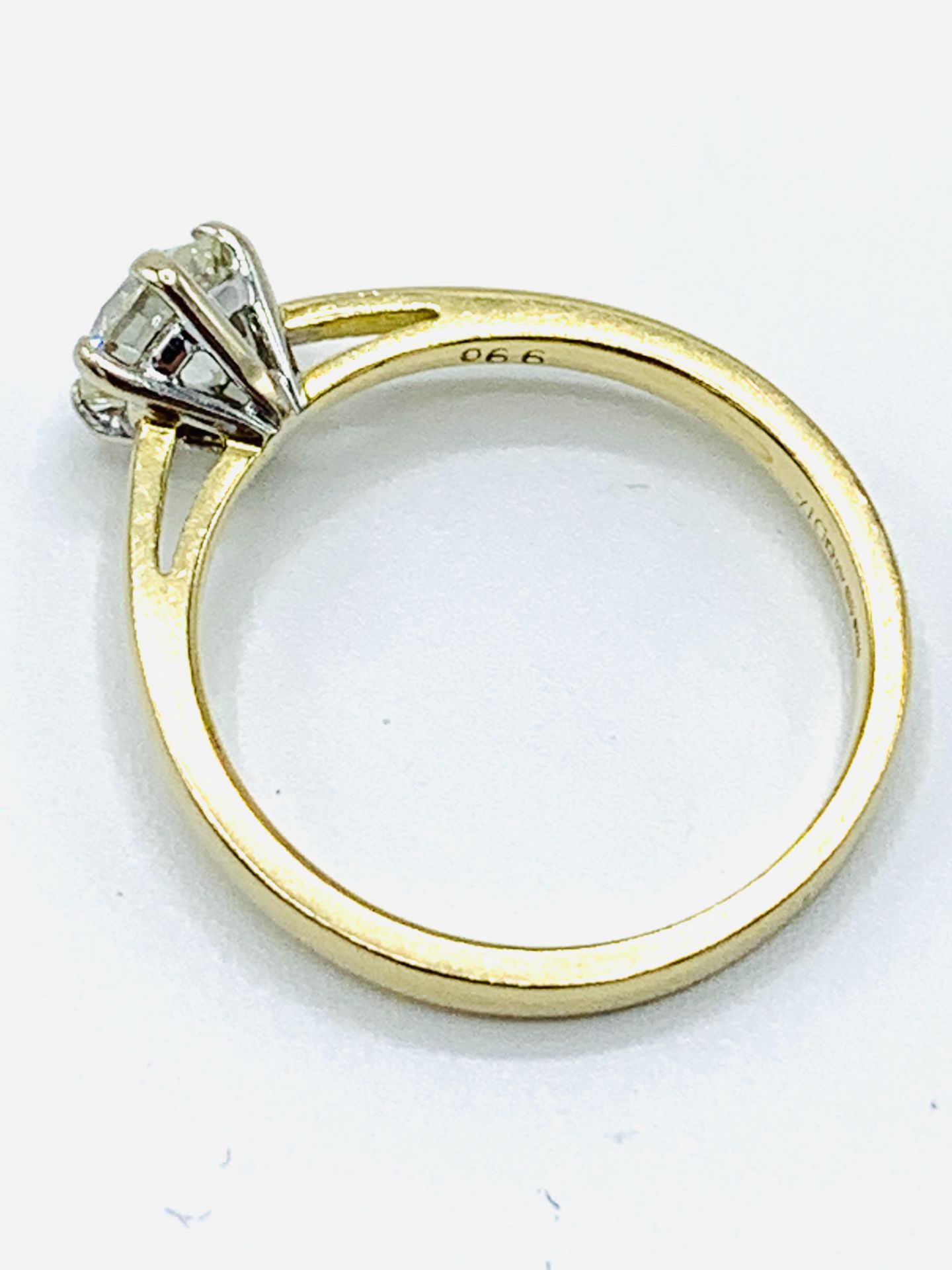 18ct gold and diamond solitaire ring 0.66ct. - Image 4 of 5