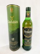 70cl bottle of Glenfiddich 12 year single malt Scotch Whisky