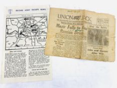 1944 & 1945 Military Newspapers: Union Jack and 2nd Army Troop News.