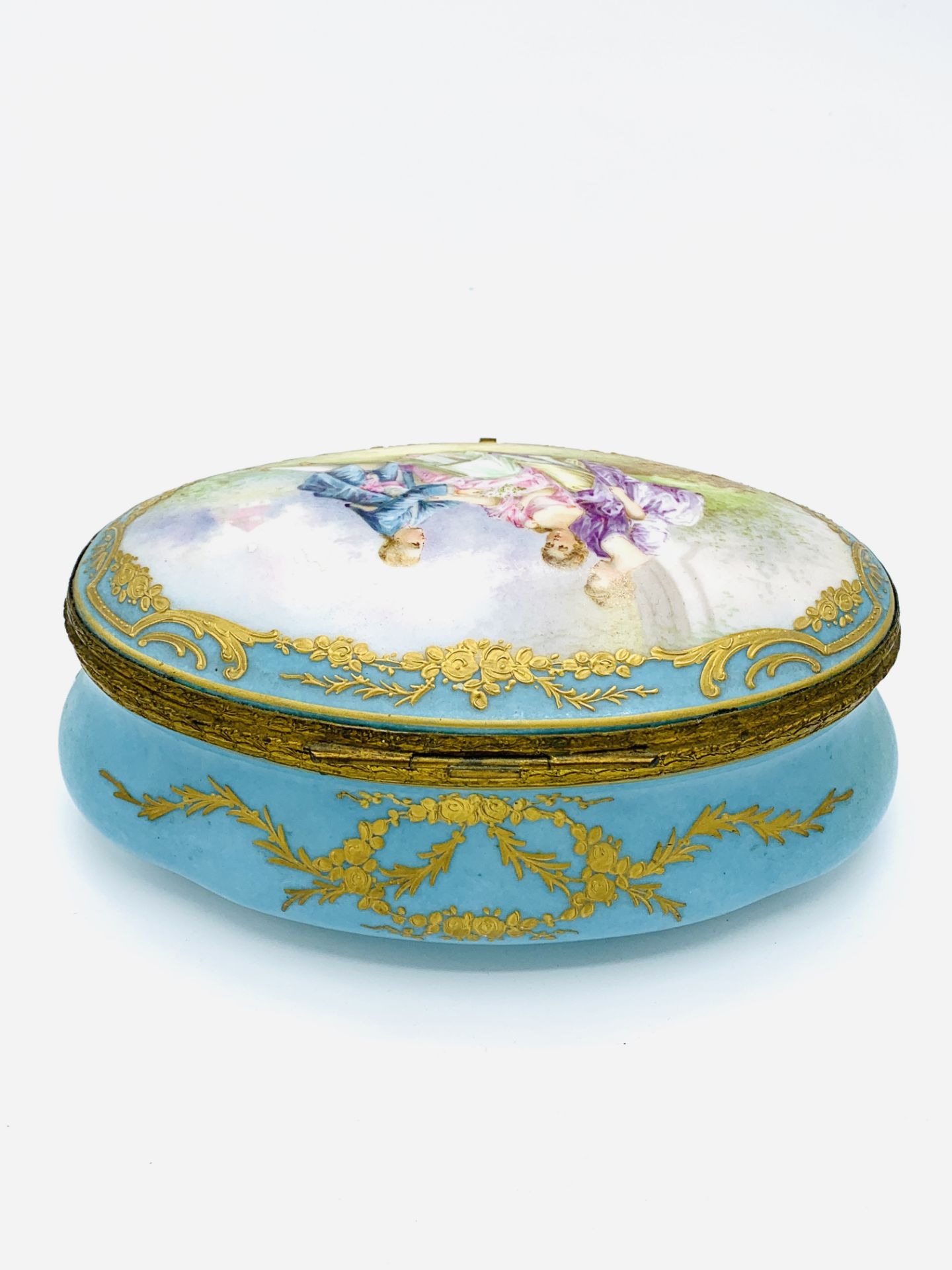 Strasbourg early 19th century porcelain trinket box - Image 4 of 5