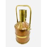 Brass and copper 10 litre petrol measure