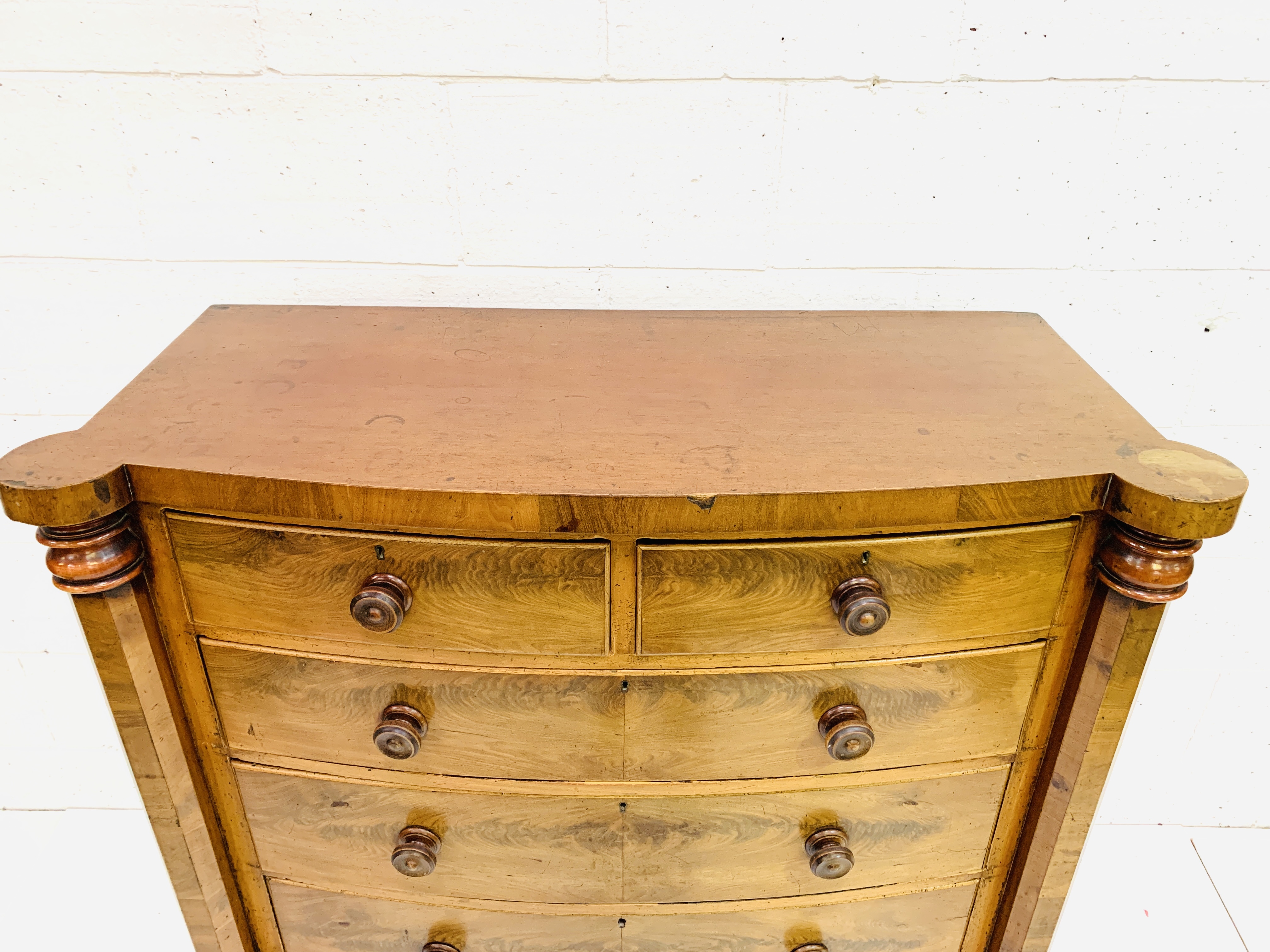 Victorian mahogany veneer Scotch chest of drawers - Image 7 of 8