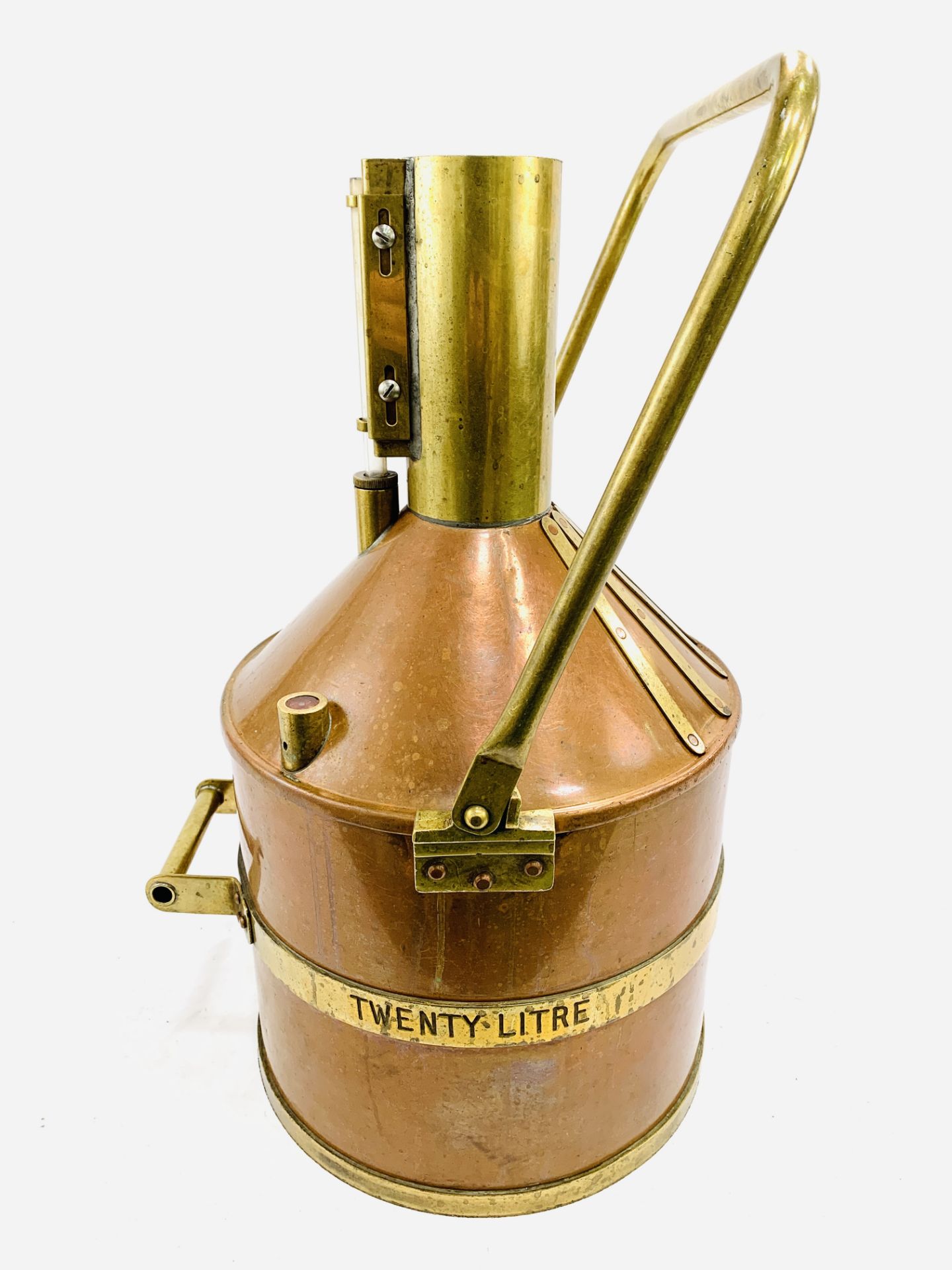 Brass and copper 20 litre petrol measure - Image 2 of 4