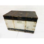 19th Century metal bound trunk by Matthews and Co. of Portsmouth