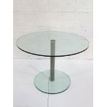 Circular glass top table