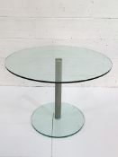 Circular glass top table